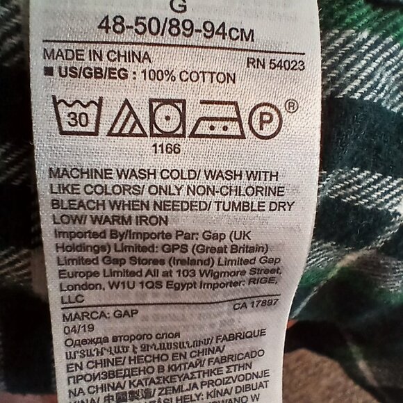 GAP soft plaid / checked flannel shirt - Cotton - Mens - Large - Preowned - Picture 7 of 7